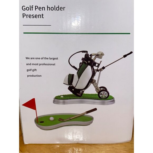 Golf Pen Holder Present - High Simulation Golf Ball Bag Model Desk Decoration - Picture 5 of 6